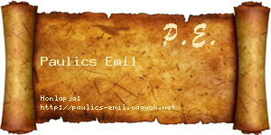 Paulics Emil névjegykártya